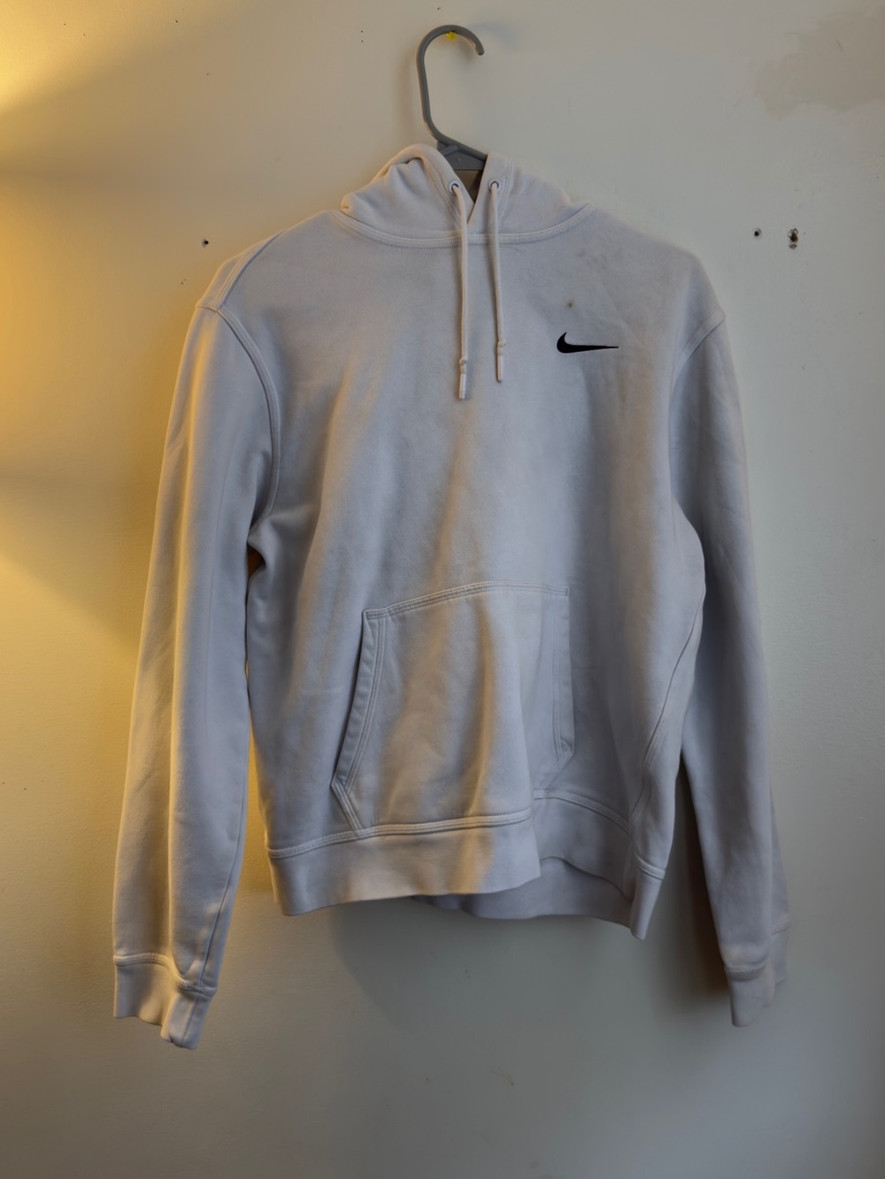 Nike White Pullover Hoodie with Black Swoosh